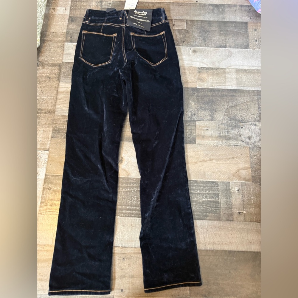 Good American Good Icon Straight Jeans Dark Wash High Rise Stretch Denim NWT - Picture 7 of 11